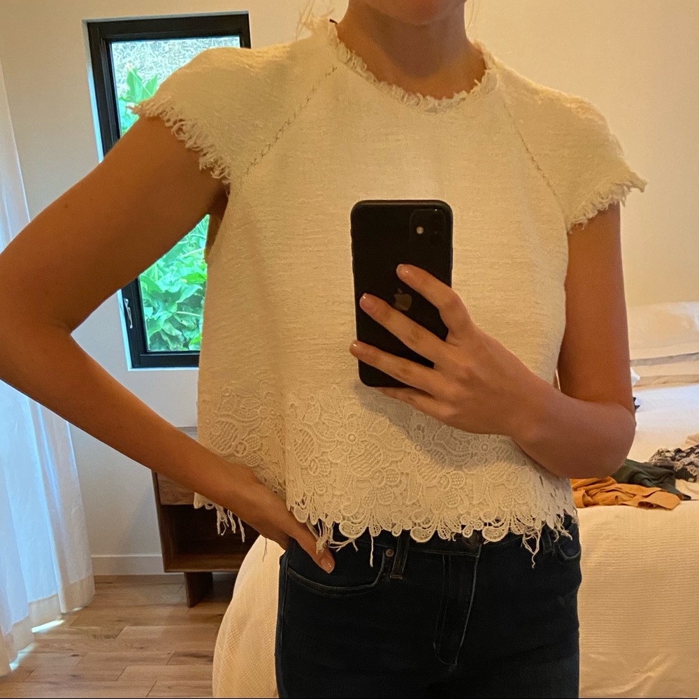 ZARA WOMAN Cropped Knit Blouse